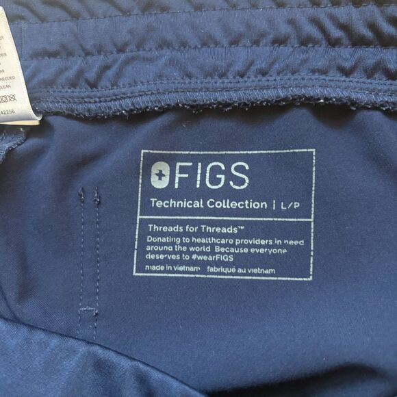 Figs Jogger Technical Collection Scrub Pants Women's Size L Navy Blue Pockets - Picture 3 of 6